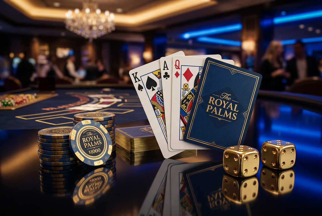 High quality 3D render of casino elements like chips and dice for top providers